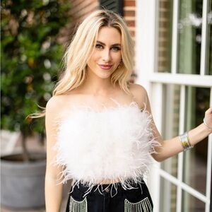 Buddy Love feather tube top